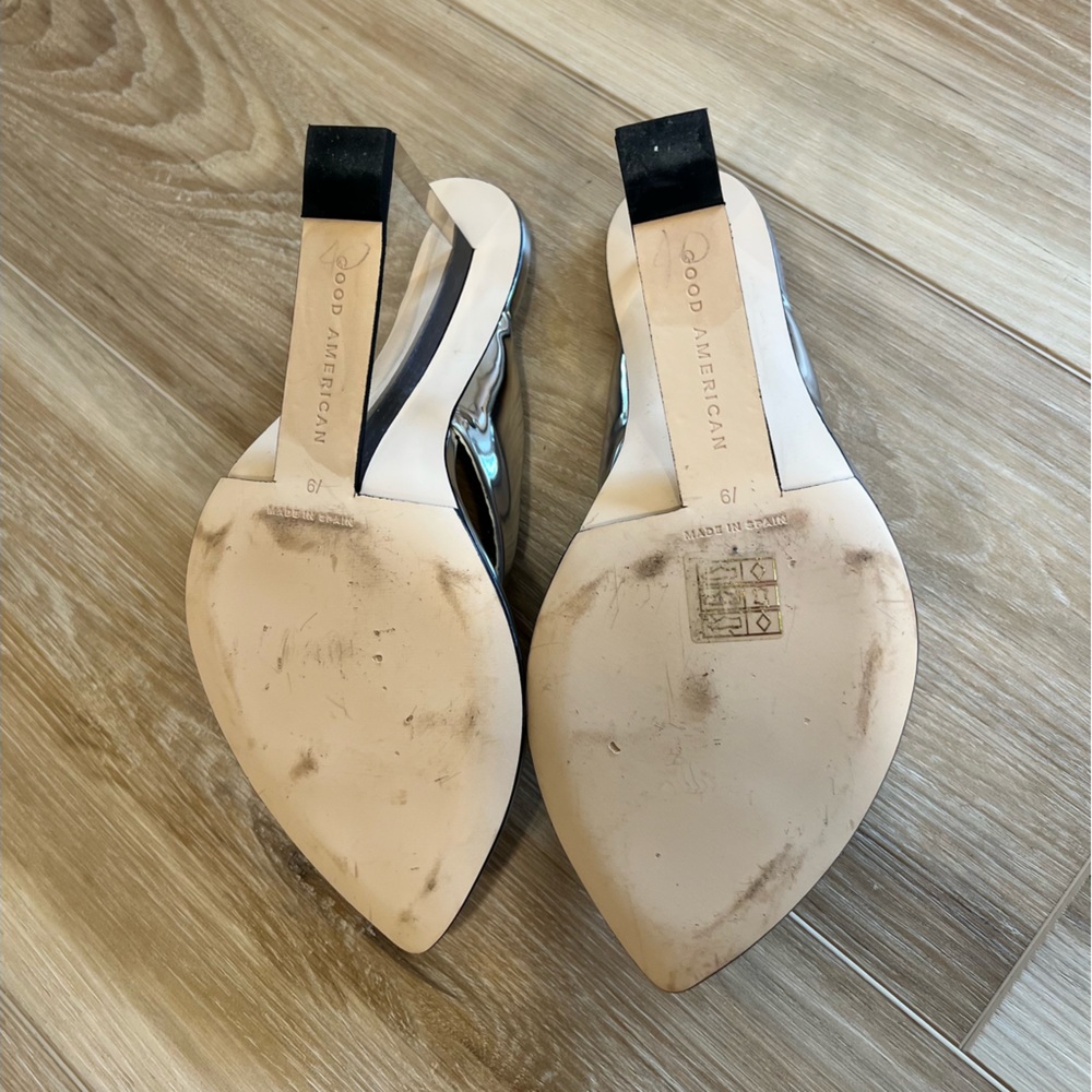 Good American Silver Wedge Sandals - Picture 5 of 6